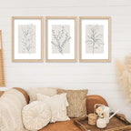 YWJKWLGS Neutral Botanical Prints Framed Wall Art Decor 16x24 Inch Set of 3 - Image 6