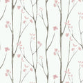 Timeet 197"x16" Floral Wallpaper Peel and Stick Wallpaper White and Pink by Timeet