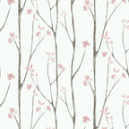 Timeet Floral Wallpaper White and Pink Wall Paper Peel and Stick Modern Contact by Timeet