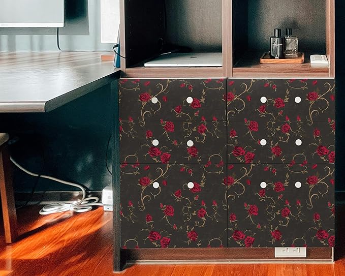 FLFK Gothic Rose Floral Wallpaper Peel and Stick 16in x 64in Wall Paper - Image 6