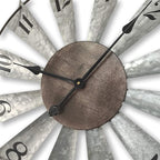 Mrocioa 24inch Windmill Distressed Metal Wall Clocks Rustic Large Decorative - Image 3