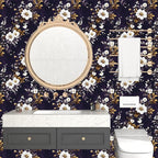 Vintage Floral Wallpaper Peel and Stick Purple White Flowers Contact Paper - Image 6