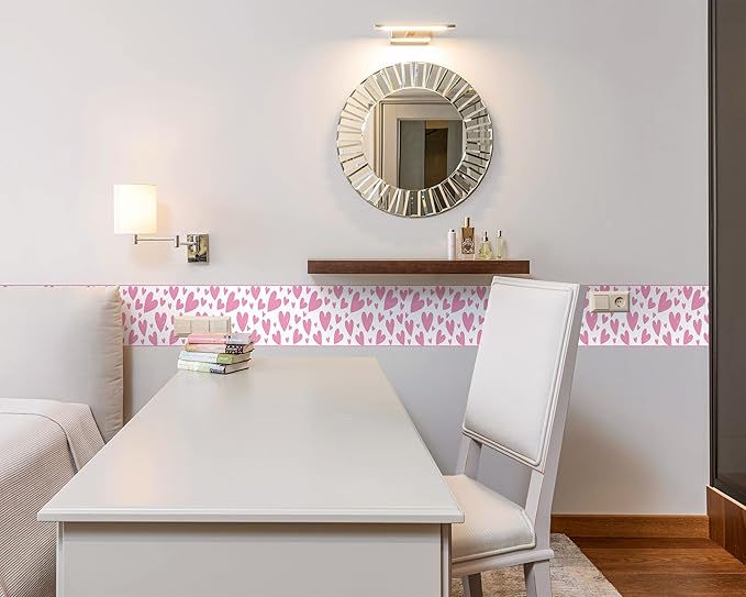 FLFK Pink Heart Wallpaper Border - Image 6