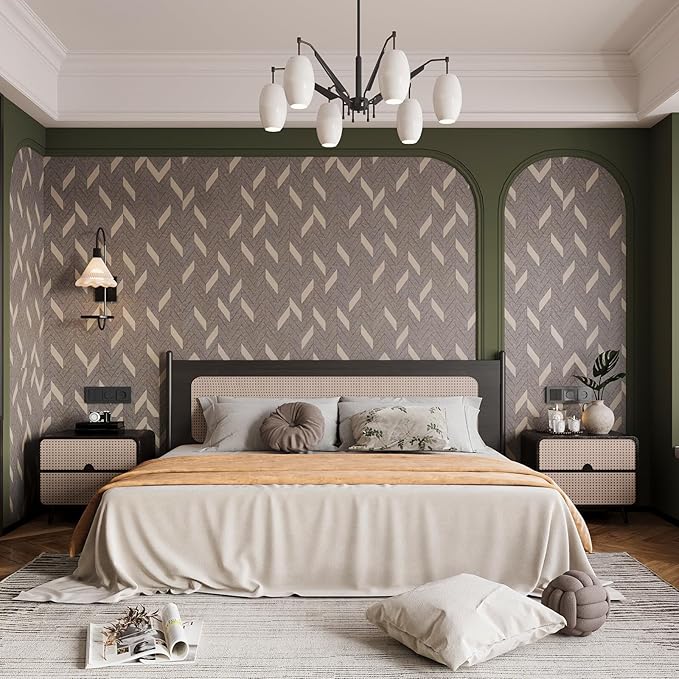 Herringbone Peel and Stick Wallpaper Geometric Wallpaper Boho Contact Paper - Image 4
