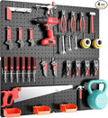 Peg Board, Total 32” x 32”, 4 Pack Black Peg Board Panels, 50lbs Load Capacity by Hogurity