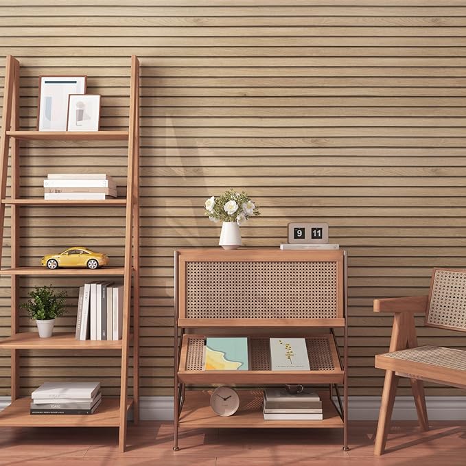 17.7x317 Slats Wood Wallpaper Peel and Stick Wood Slat Contact Paper Slat Wall - Image 4
