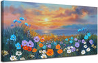 Ardemy Landscape Wall Art for Living Room Sunset Flower Large 40"x20", Canvas by Ardemy