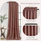 NICETOWN Pink Velvet Curtains 108 inches - Image 3