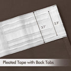 MIULEE Chocolate Brown Back Tab Blackout Curtains 90 Inches Long 2 Panels Set - Image 4
