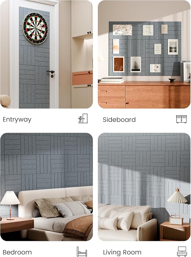 Bumusty Large Cork Board Alternative-48 x 36" Felt Bulletin Board Tiles - Image 5