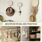Weysat 2 Pcs Vintage Hooks for Wall Wood Farmhouse Towel Hooks Shabby Chic Wall - Image 4