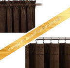 NICETOWN Brown Velvet Curtains, Thermal Insulated Sound Reducing Heavy Matt - Image 2