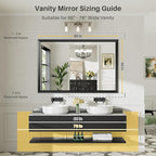 Briivue 60x40 Inch Black Bathroom Mirror - Image 2
