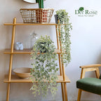 Der Rose 2Pcs Fake Plants Hanging Artificial Decor Faux Potted Eucalyptus and - Image 2