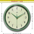Infinity Instruments LTD. Retro 9 inch Silent Sweep Non-Ticking Mid Century - Image 4
