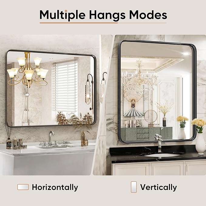 Sweetcrispy 22x30 Inch Black Bathroom Mirrors - Image 5