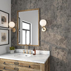 Livelynine 15.8x394 Peel and Stick Wallpaper Concrete Look Brown Masculine Dark - Image 2