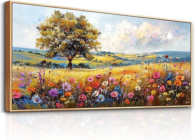 hyidecorart Large Framed Wall Art, Spring Landscape Wall Art, Nature Tree by hyidecorart