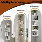 No-Drill Modern Corner Shelf Wall Mount, 5-Tier Floating Storage Rack, Corner - Image 5