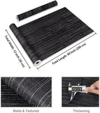 CRE8TIVE Black Grasscloth Peel and Stick Wallpaper Textured Woven Linen Fabric - Image 8