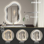 SMIROR Irregular Led Backlit Bathroom Mirror 60 x 32 inch, Asymmetrical Cloud - Image 4
