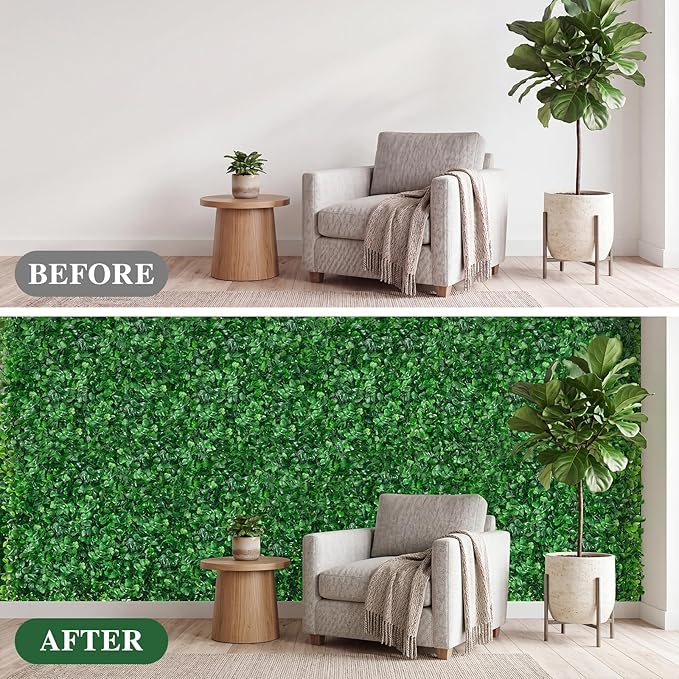 CEWOR 10"x10" Artificial Grass Wall Panels, UV Resistant & Anti-Fade Greenery - Image 6
