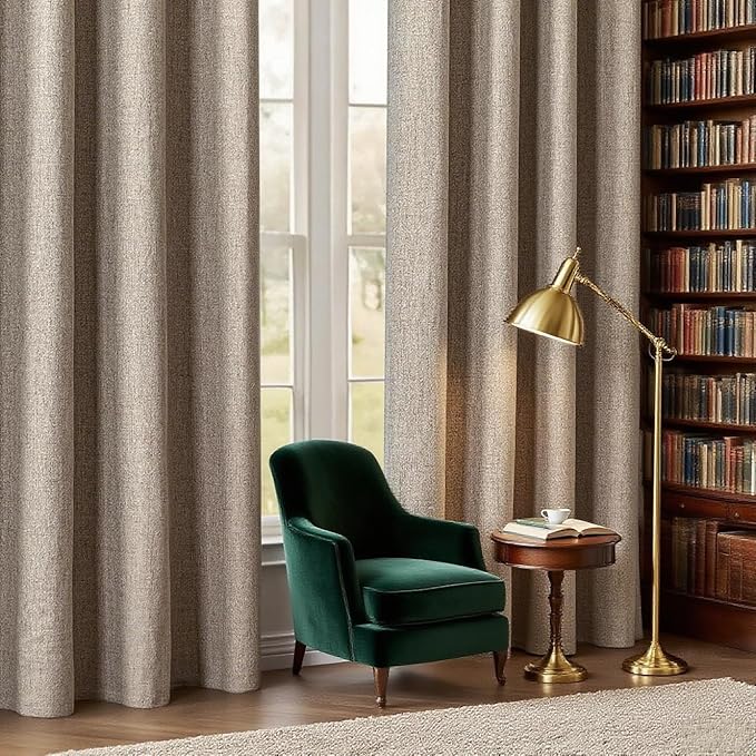 IGEMAEVE Blackout Curtains 84 Inch Length 2 Panels Set, 100% Black Out Curtains by IGEMAEVE