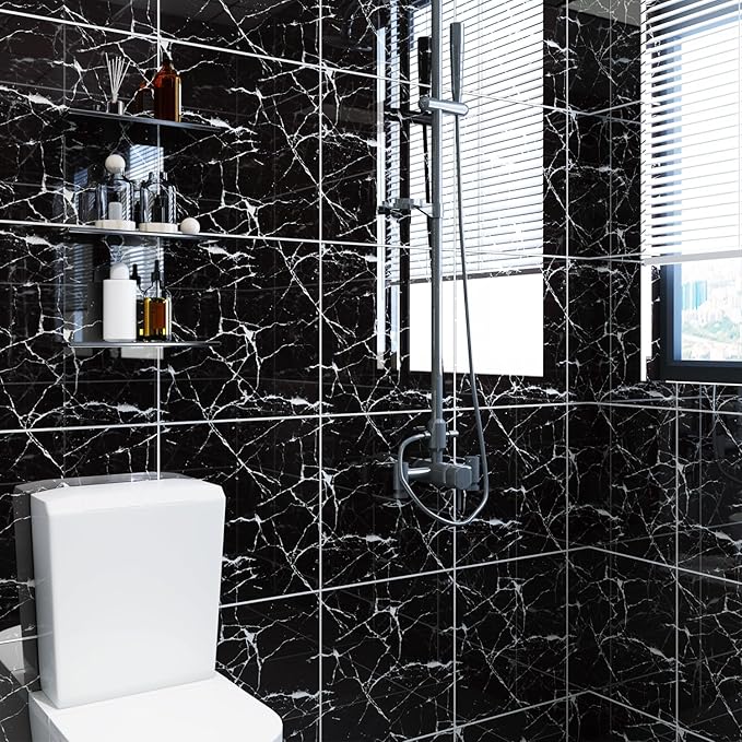 10pcs Peel and Stick Tile Shower Waterproof Marble Tiles Wall Panels, - Image 8