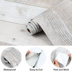 WENMER Grey Wood Wallpaper 17.71" x 118" Shiplap Peel and Stick Wallpaper Wood - Image 7