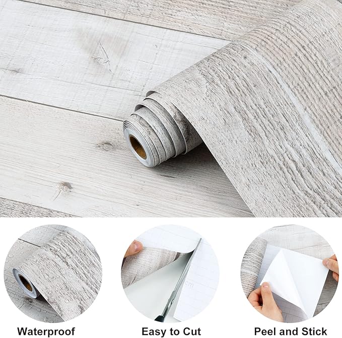 Wenmer Grey Wood Shiplap Peel and Stick Wallpaper - Image 7