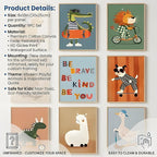 tgguytiy Kids Room Wall Art Set of 9 Cute Cartoon Animal Canvas Prints Nursery - Image 3