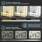 50x40 LED Bathroom Mirror with Lights, Backlit and Front Lit Anti-Fog Lighted - Image 4