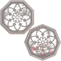ZOLAPI 2 PCS Octagon Wall-Mounted Mirrors, Vintage Farmhouse Mirror by ZOLAPI