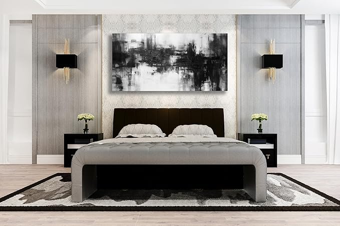 VHMING Black Abstract Wall Art Decor Black and White Painting Pop Culture Wall - Image 5
