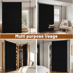 100% Blackout Room Divider Curtains Sets Black 1 Panel W100 x L96in No Drill - Image 5