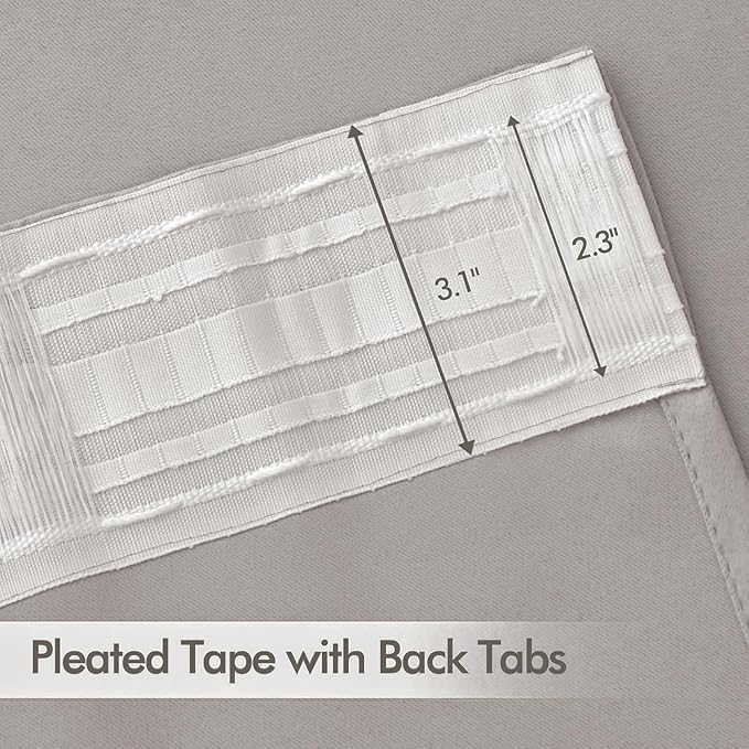 MIULEE Stone Back Tab Blackout Curtains 90 Inches Long 2 Panels Set - Image 2
