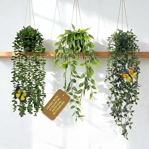 3 Pack Fake Plants with 6 Butterflies by Unknown