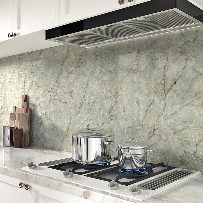 Green Marble Contact Paper for Countertops Waterproof Granite Peel and Stick - Image 4