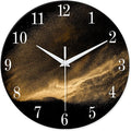 Black and Glod Wall Clocks for Living Room Decor Glass Wall Clock Battery by Constantplanet%E6%97%97%E8%88%B0%E5%BA%97