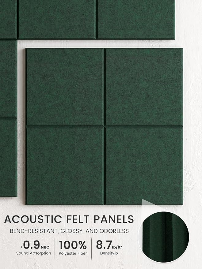 Bumusty Large Felt Bulletin Board, 30 Push Pins, 70 Adhesive Tabs, Pine Green - Image 3
