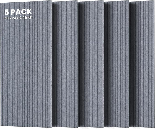 5 Pack Acoustic Panels, 47.2 x 23.6 x 0.35 Inch Sound Proof Panels by TO-TH