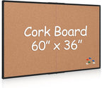 Extra Large Cork Bulletin Board 60" X 36", Foldable Notice Pin Board by Justdowhatyouwanttodo