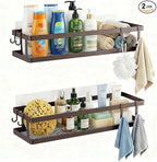 PUSDON 2-Pack 16.5" Extra Long Slim Shower Caddy, Adhesive Wall Mount Bathroom by PUSDON
