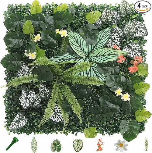 4 Pack 20"x20"Grass Wall Panels-Artificial Boxwood Panels by Unknown