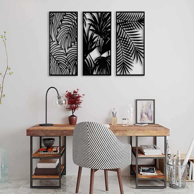 Tropical Leaves Wood Wall Art for Living Room, Botanical Wall Art Wood Panel - Image 6