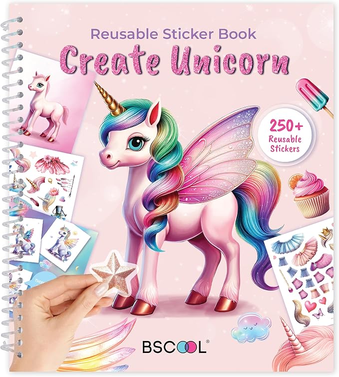 Sticker Dress Up Unicorn - Kids Activity Book Learn Fashion Design for Unicorn with Guides and 250+ Reusable Stickers. Christmas Gift for Girls Ages 5,6,7,8