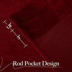 NICETOWN 144 inch Long Red Velvet Curtains and Drapes, Extra Long Elegant Wall - Image 8
