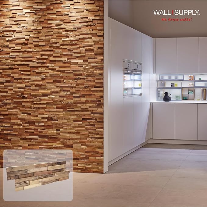 Wall!Supply 3D Wall Panels – Reclaimed Rustic Asian Teak Wood – Home Decor - Image 3