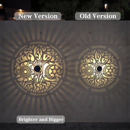 2 Pack Large Solar Fence Lights Metal Solar Powered Outdoor Wall Deck Step - Image 2