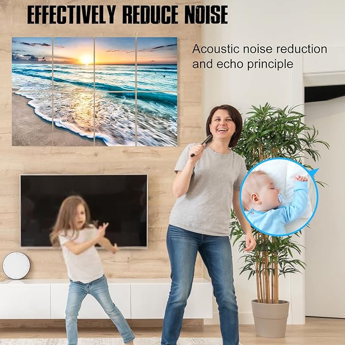 YPY Art Acoustic Panels Self Adhesive: Beach Wall Art Sound Proof Panel - Image 4